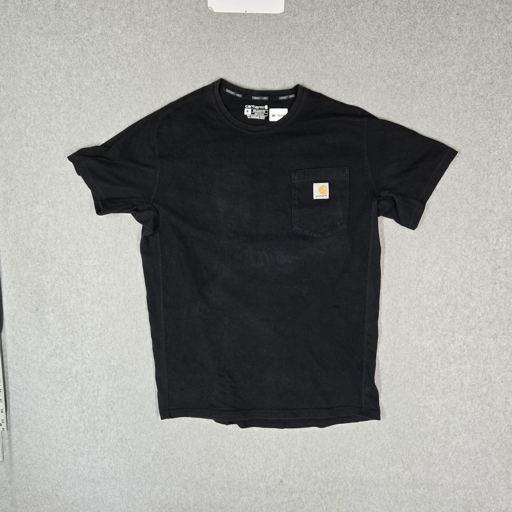 Carhartt Men Shirt M Black TX6927-M Logo Relaxed Short Sleeve Pockets